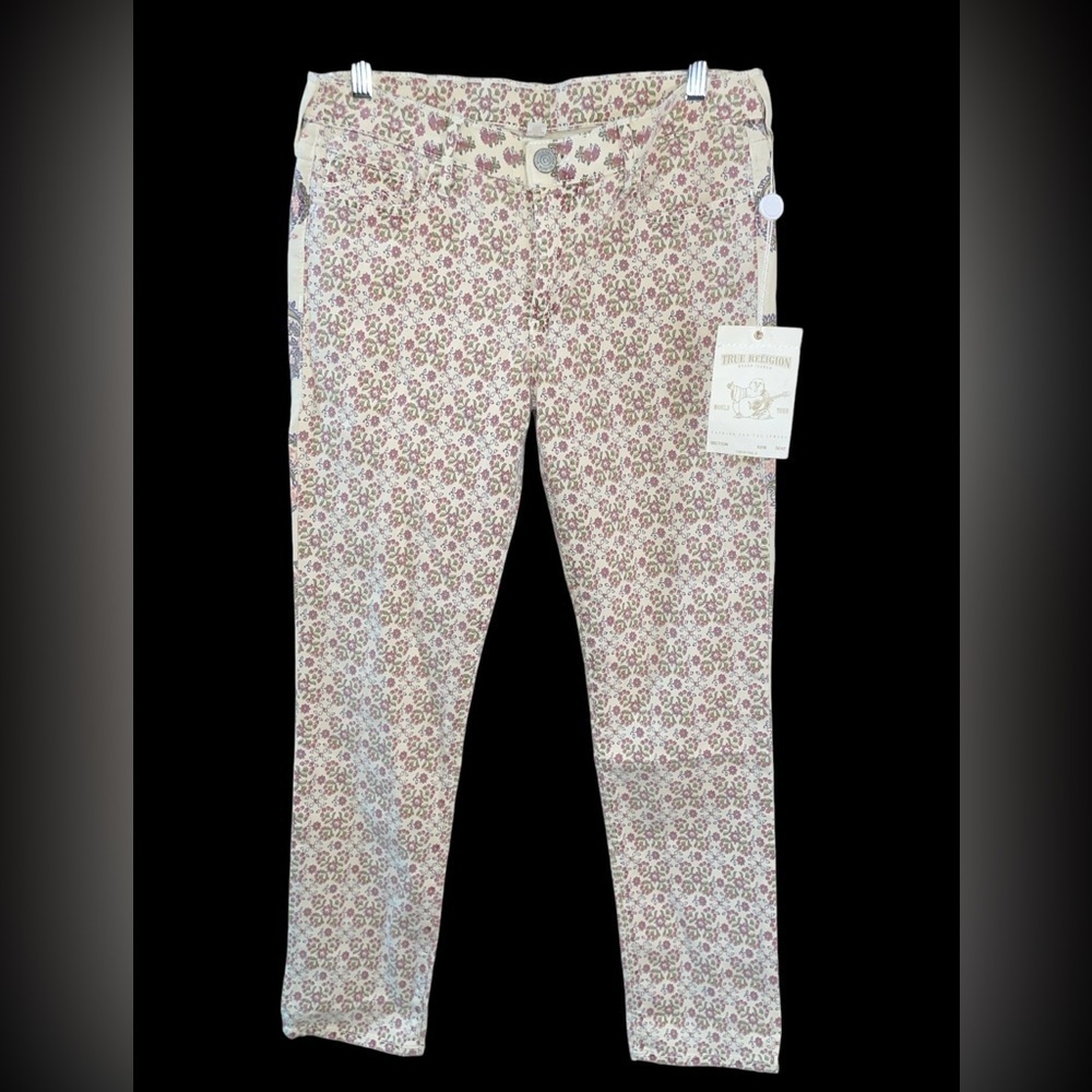 True Religion Womens Victoria Skinny Bohemian Floral Jeans